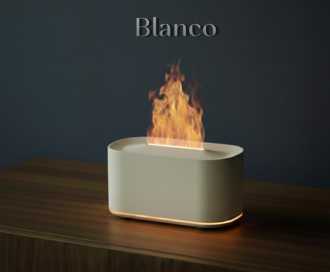 Difusor aromático con efecto llama – Ambiente cálido y relajante, 7 modo de luces, silencioso y apagado automático