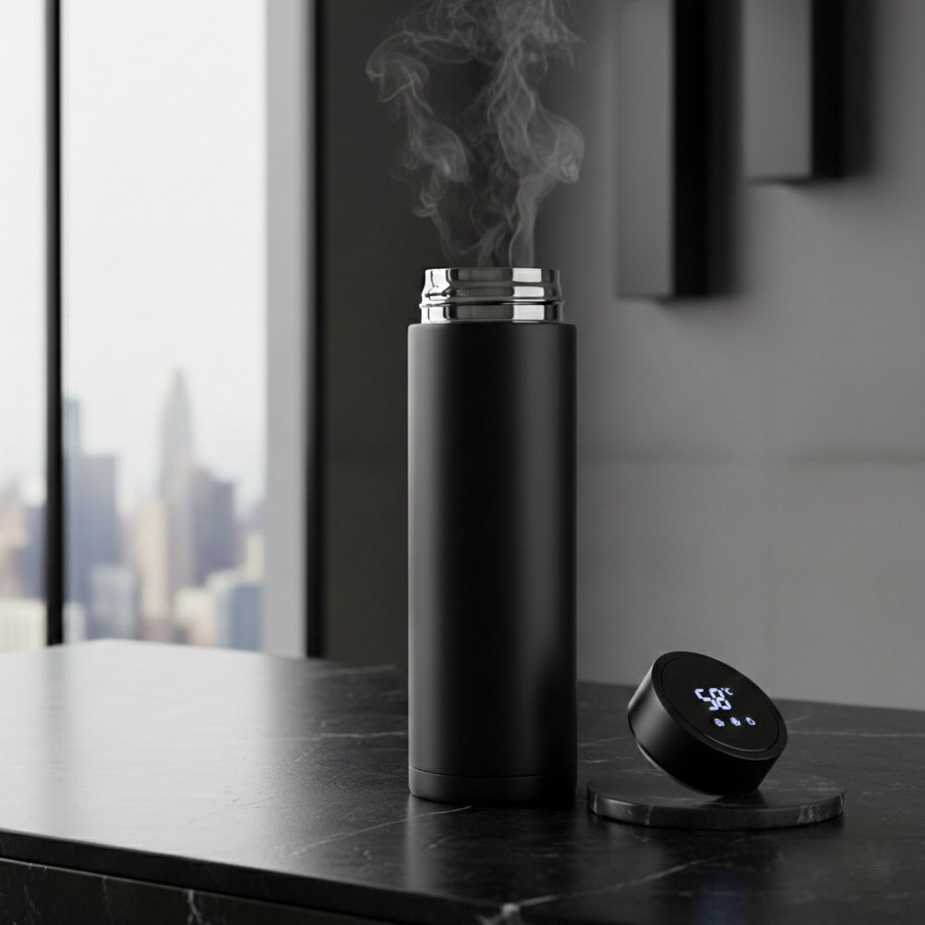 Botella térmica 500 ml con display de temperatura – Acero inoxidable