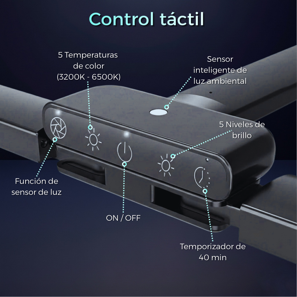 Lámpara LED 24W de escritorio — doble cabezal ajustable