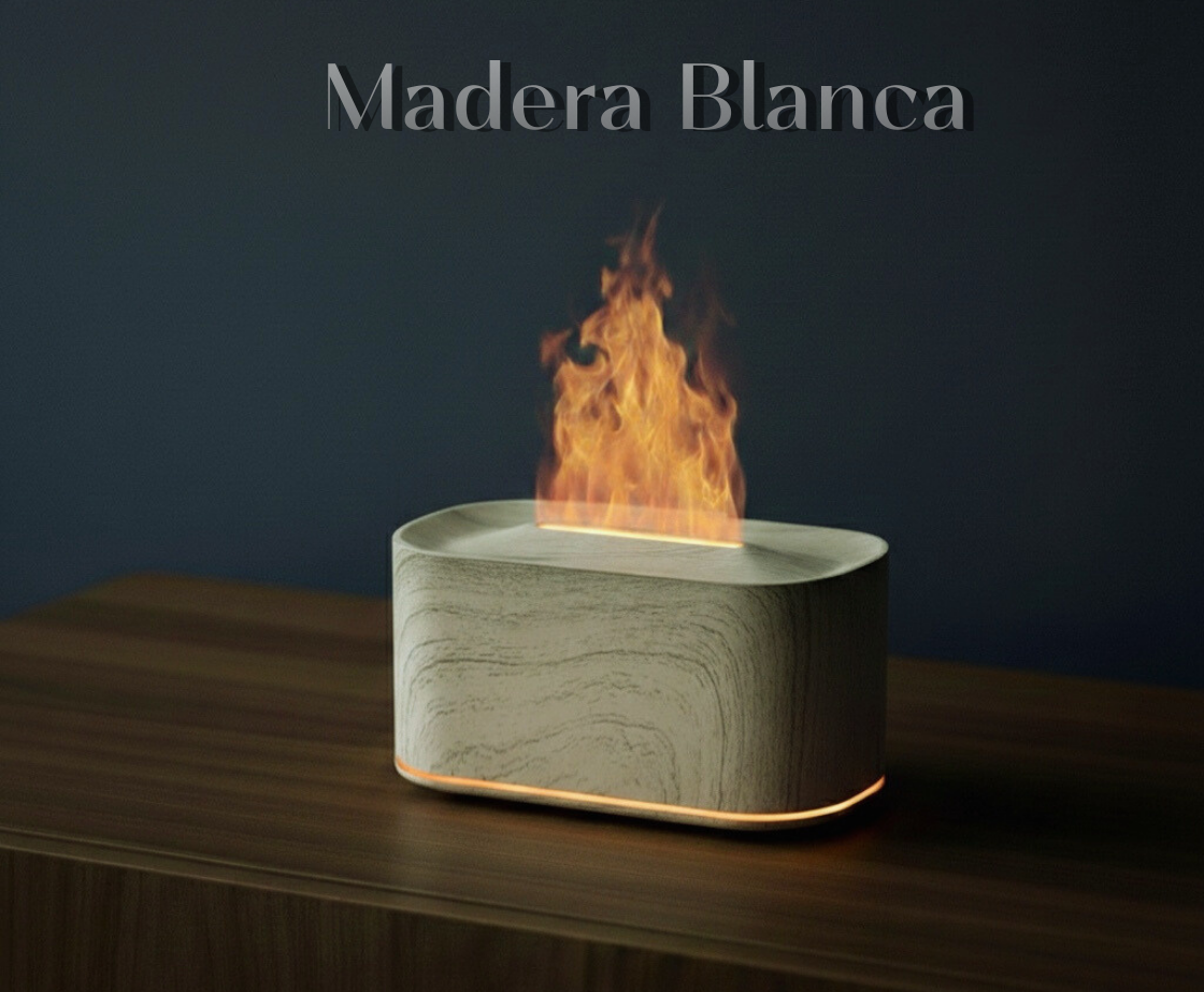 Difusor aromático con efecto llama – Ambiente cálido y relajante, 7 modo de luces, silencioso y apagado automático