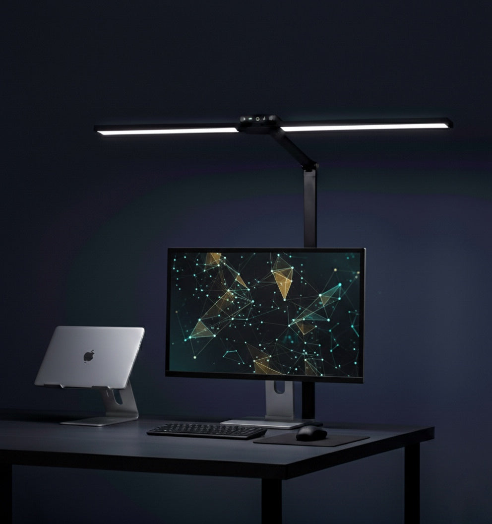 Lámpara LED 24W de escritorio — doble cabezal ajustable