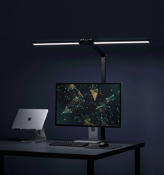 Lámpara LED 24W de escritorio — doble cabezal ajustable