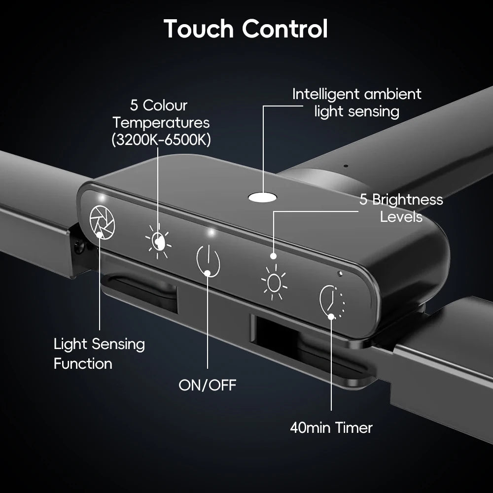 Lámpara LED 24W de escritorio — doble cabezal ajustable