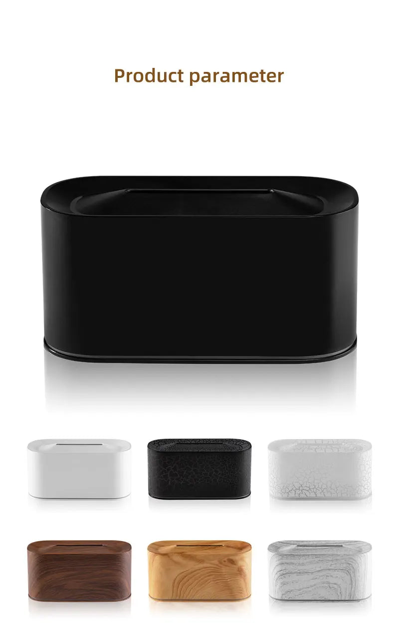 Difusor aromático con efecto llama – Ambiente cálido y relajante, 7 modo de luces, silencioso y apagado automático