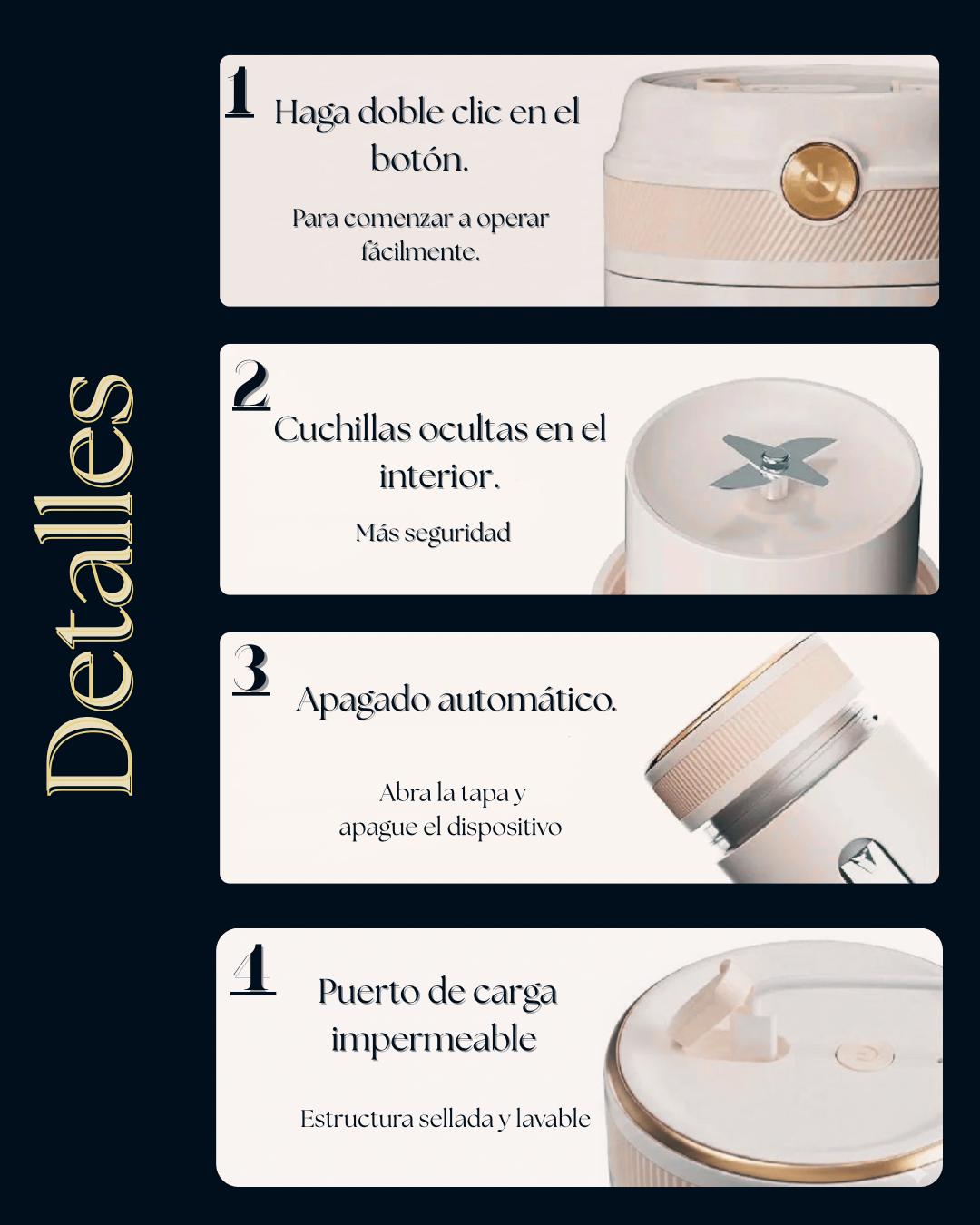 Batidora Portátil MiniBlend™ – Recargable, Compacta y Perfecta para Zumos y Smoothies